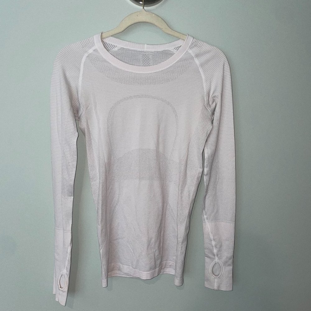 Lululemon White Swiftly Tech Long Sleeve Crew